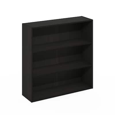 31.5 in. Tall Espresso Wood 3-Shelf Bookcase
