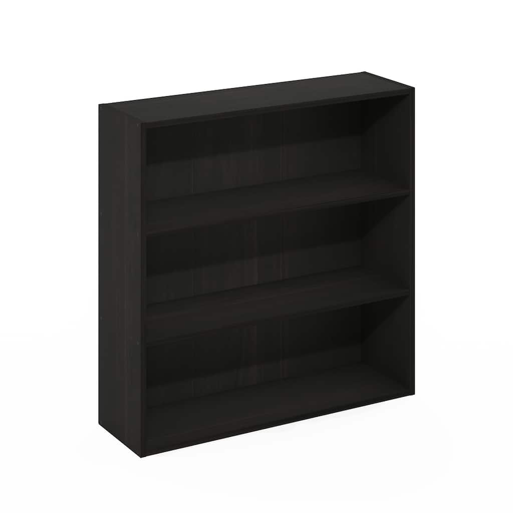 31.5 in. Tall Espresso Wood 3-Shelf Bookcase