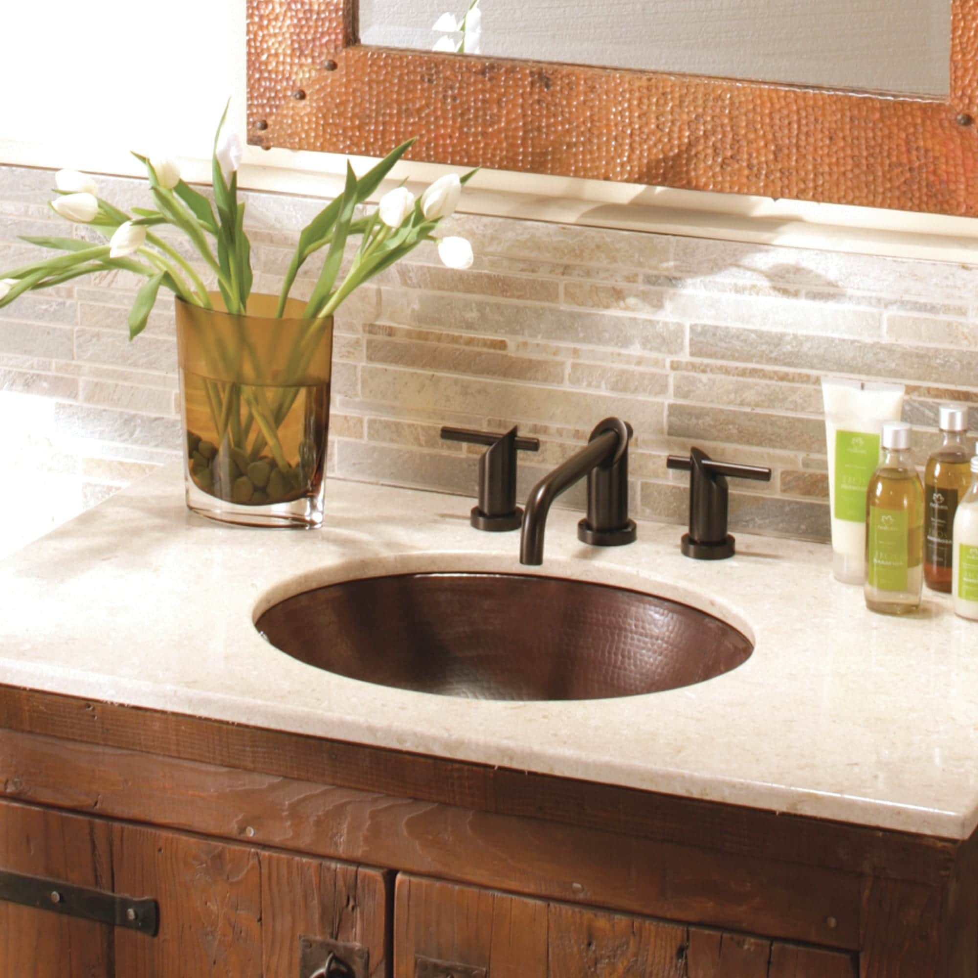 Classic Antique Copper Undermount Bathroom Sink