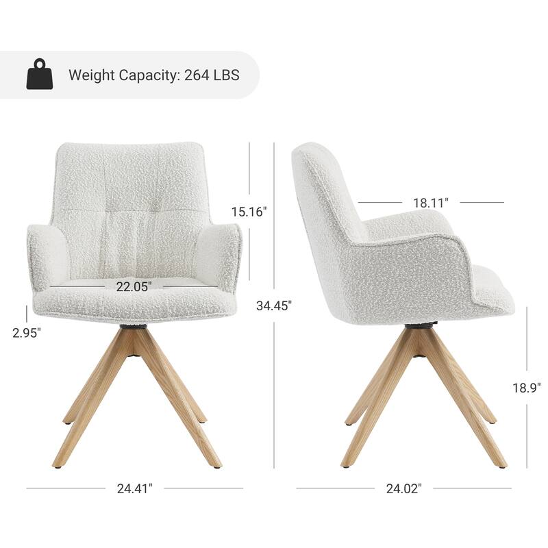 Art Leon Swivel Wood Accent Arm Chair
