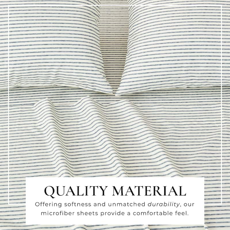 Linery & Co. Ultra-Soft Striped Brushed Microfiber Sheet Set
