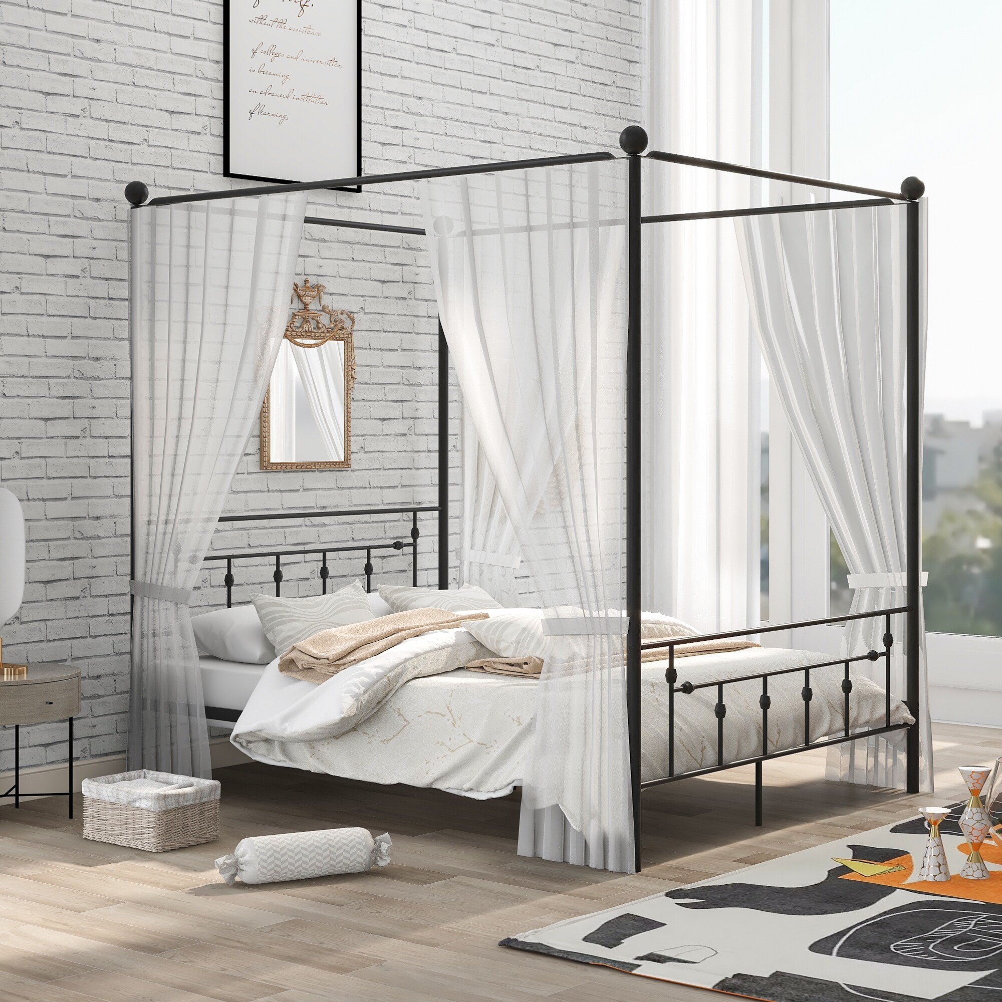 Mainstays metal canopy bed discount