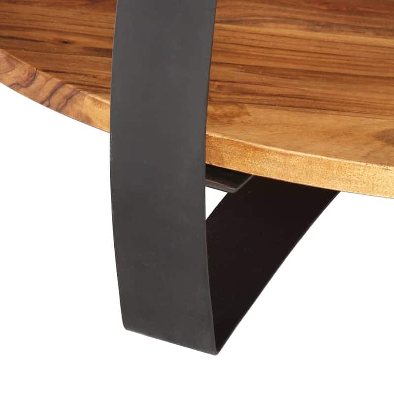 vidaXL Coffee Table 25.6"x25.6"x12.6" Solid Acacia Wood