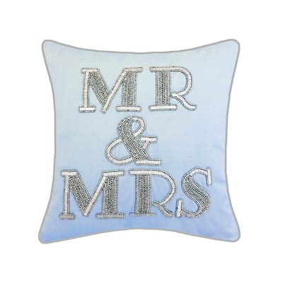 Edie At Home Celebrations Beaded "Mr & Mrs", Blue