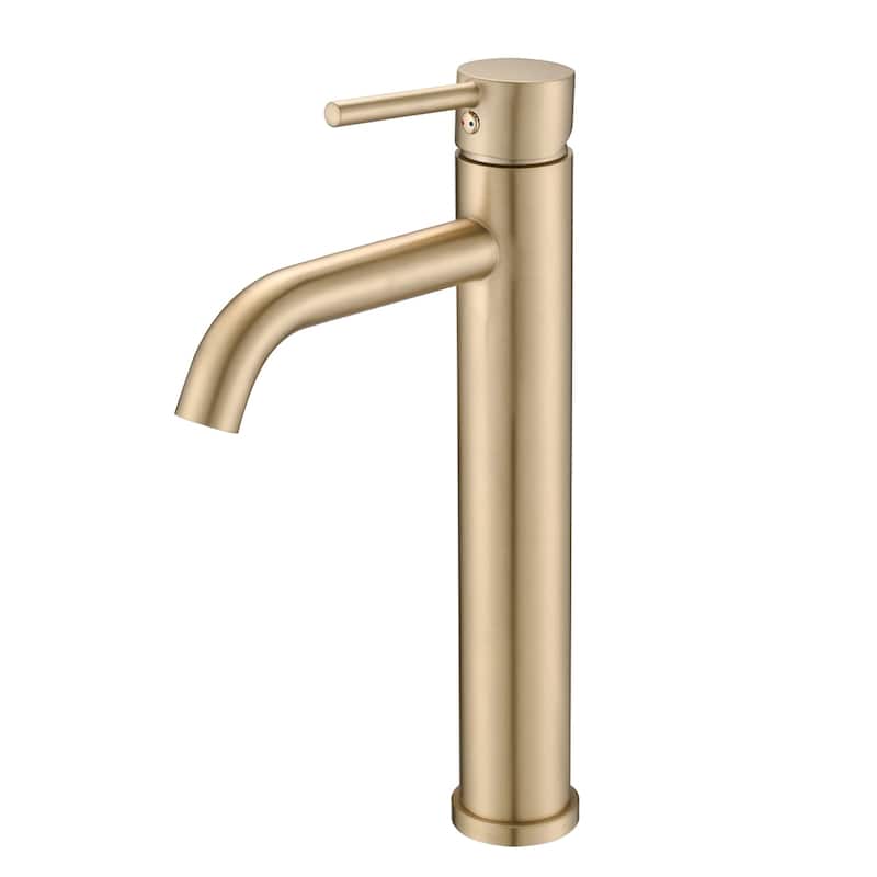 Bathlet Vessel Single Handle Bathroom Sink Faucet - Brushed Gold