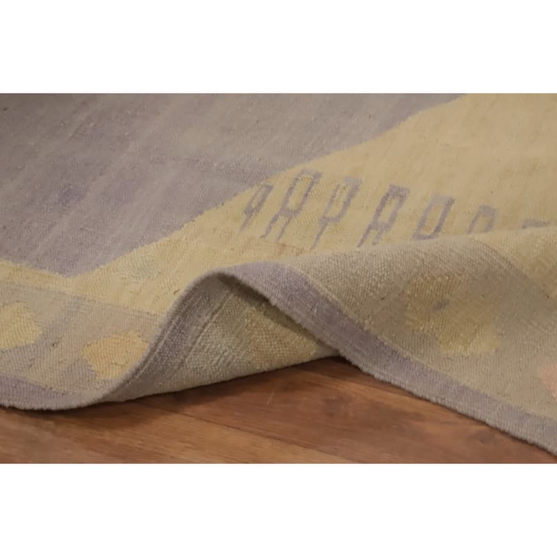 Hand Woven Oriental 100% Wool Carpet Southwestern Tribal Purples Kilim Area Rug - 8' 0'' X 4' 10''