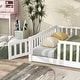 preview thumbnail 43 of 173, Toddler Floor Bed with Fence and Door, Montessori Platform Floorbed with Safety Guardrails for Children Boys Girls Kids Playroom