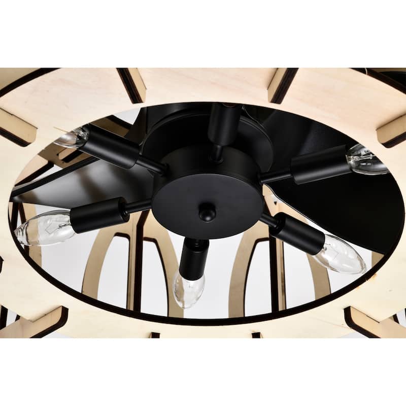 Honeykiss 17 Inch Beige Fandelier with 3 Light - N/A