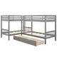 preview thumbnail 11 of 29, L-Shaped Twin Bunk Bed with Drawers, Pine Frame, No Box Spring Needed