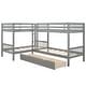 preview thumbnail 13 of 33, Twin L-Shaped Bunk bed with Ladder and Drawers, 4 Beds in 1