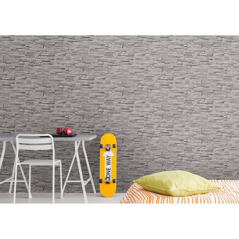 Galerie Wallcoverings Bricks and More Collection Granite Stone Effect Matte Finish Vinyl on Non-woven Wallpaper Roll
