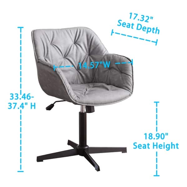 Shop Black Friday Deals On Art Leon Adjustable Mid Century Tufted Swivel Office Desk Chair Overstock 32279079 Grey