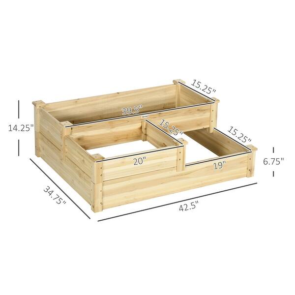 Staircase Flowerpot 3 Tier Raised Garden Bed Planter Box Bed Bath