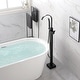 preview thumbnail 7 of 27, Floor Mounted Single Handle Clawfoot Tub Faucet with Hand shower - 8" x 48"
