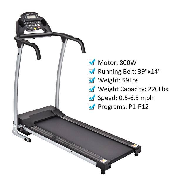 Costway 800w Folding Treadmill Electric Support Motorized Power 56 X24 X45 5 L X W X H Overstock 21009901