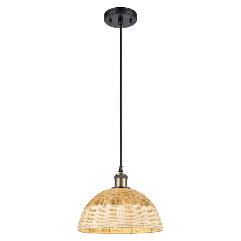 Innovations Lighting Endless Possibilities Ballston - Bristol Natural II - 1 Light 12" Cord Hung Mini Pendant - Black Antique Brass