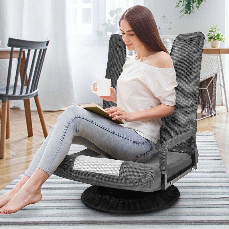 Gymax Gaming Floor Chair Folding Lazy Sofa 6-Position Adjustable - See Details