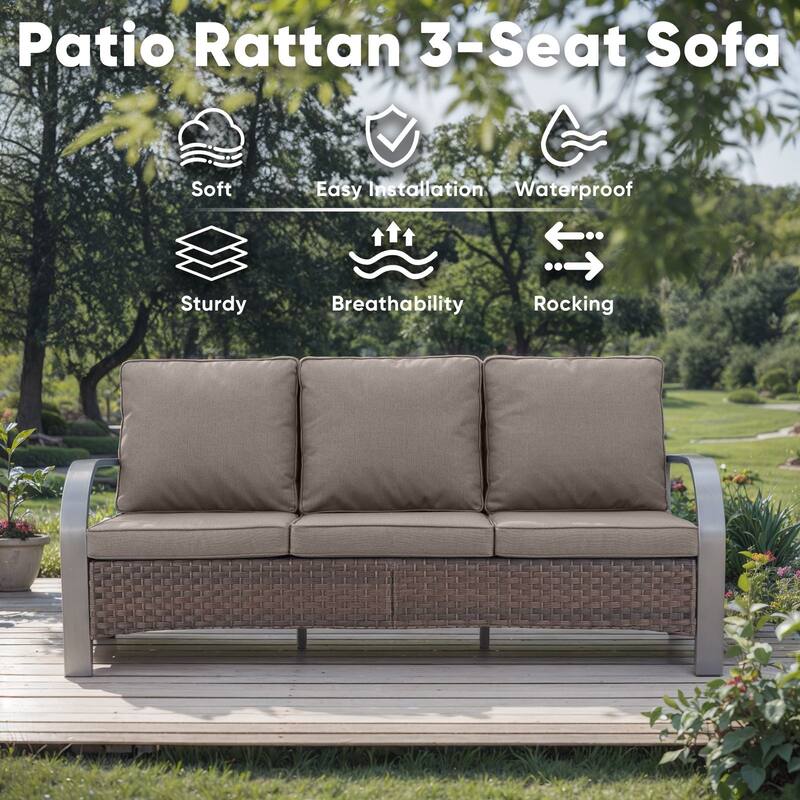 Outdoor Patio 3 Seater Sofa Furniture Couch Sofa