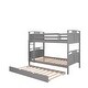 preview thumbnail 26 of 25, Twin Over Twin Pine Bunk Bed with Twin Size Trundle, Equipped with Stairs and Safety Barriers