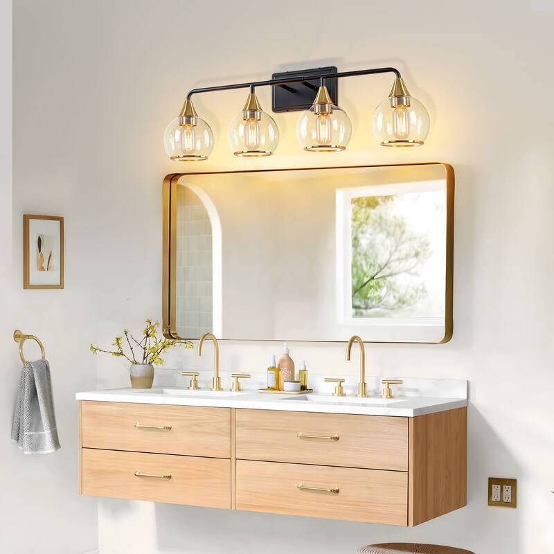 Starsky 3/4 Lights Modern Vanity Light Clear Globe Glass Shades