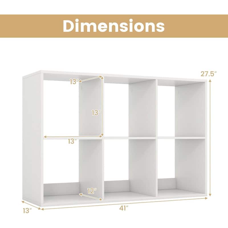 4/6/8/9-Cube Bookcase Freestanding Bookshelf Cube Storage Organizer - 6 Cube