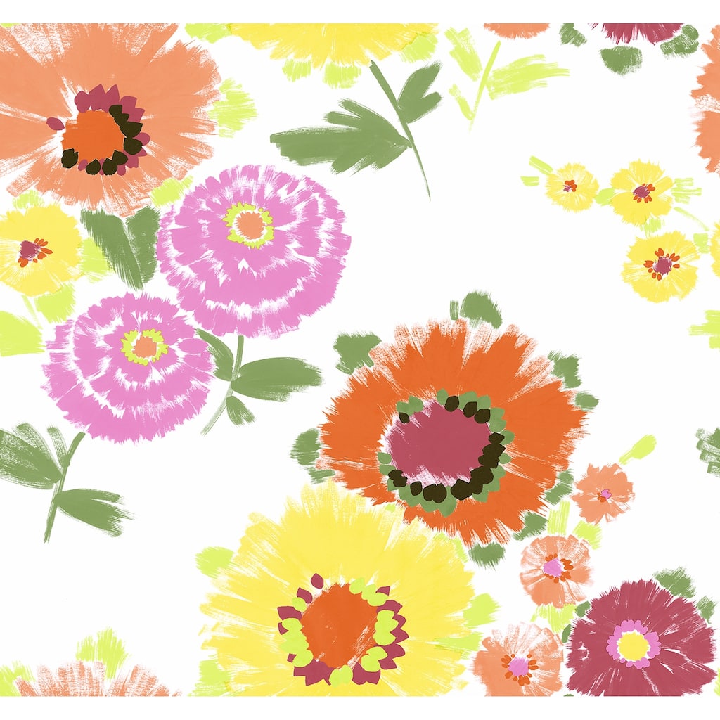 A-Street Prints Essie Yellow Painterly Floral Wallpaper