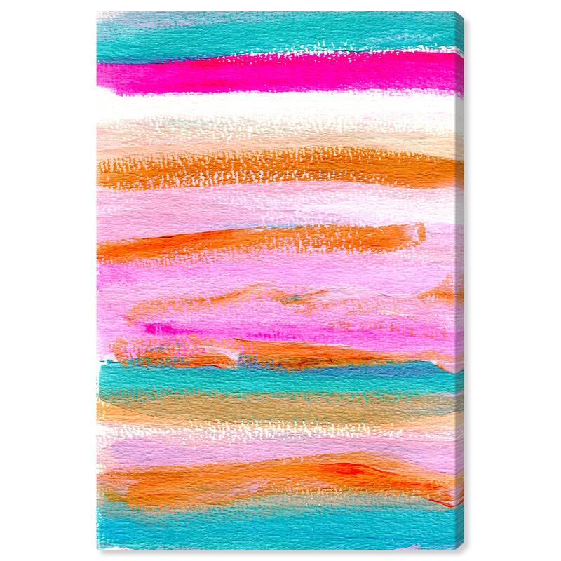 Wynwood Studio Abstract Deep Waters Pink and Turquoise Modern & Contemporary Wall Art Canvas Print