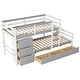 preview thumbnail 5 of 13, Gray Twin over Twin Size Pine Wood Loft Bunk Bed with Drawers and Ladder for Bedroom