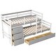 preview thumbnail 5 of 13, Grey Pine Wood Twin over Twin Loft Bunk Bed with Drawers and Ladder,Kids Bed Design
