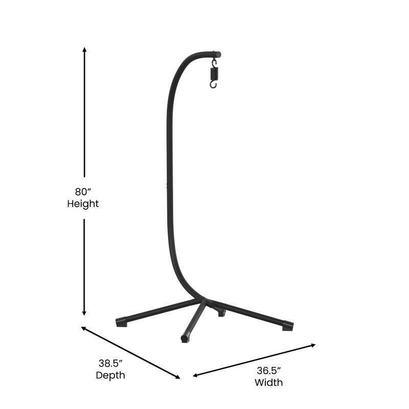 Commercial All-Weather Steel Hanging Chair C Stand with Included Hardware