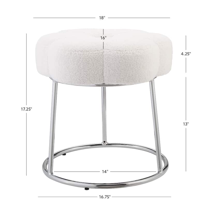 Bonnie Sherpa Daisy Vanity Stool
