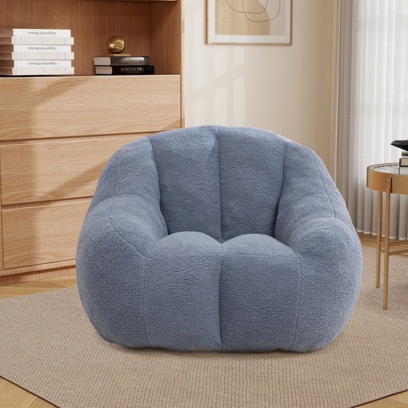 Upholstered Bean Bag Chair,Modern Lazy Floor Sofa Chair
