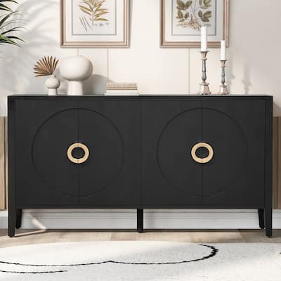 4-Door Accent Storage Cabinet Buffet Sideboard with Adjustable Shelves