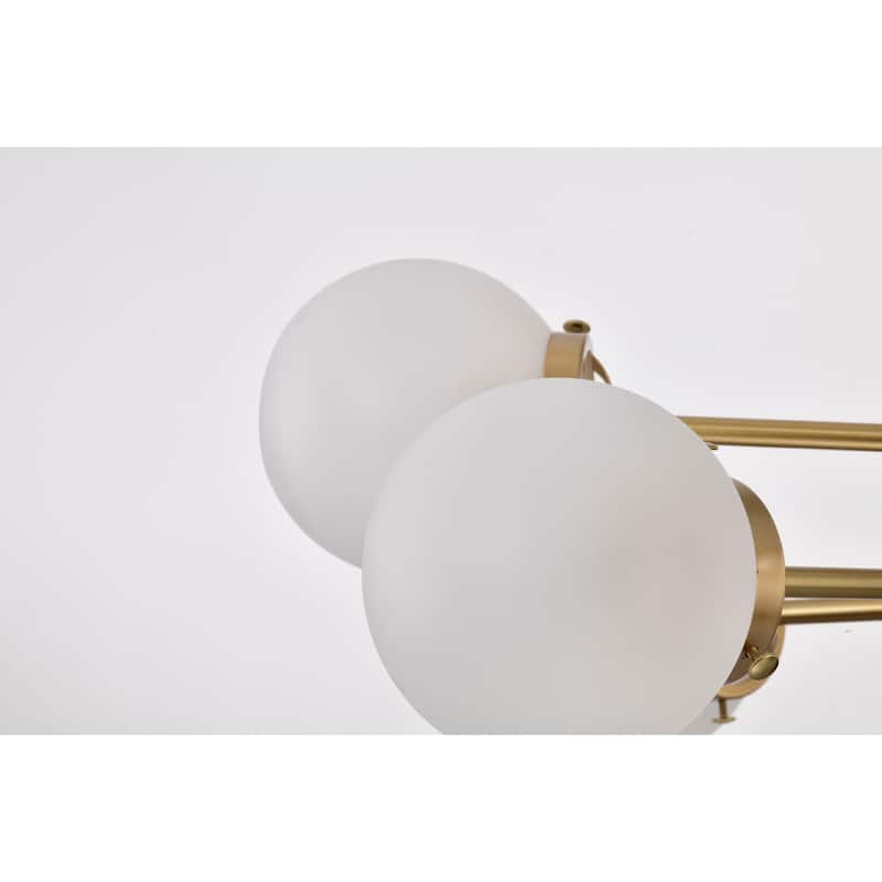 Rion 27 Inch Opague Orb Glass Chandelier 8 Light - N/A