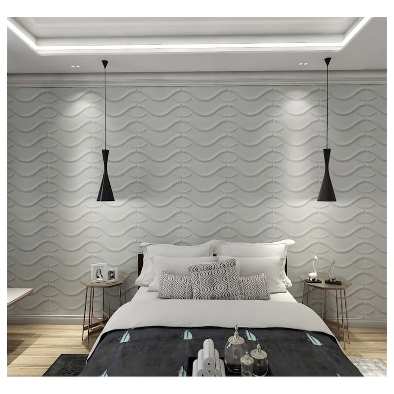 Art3d 3D Wall Panels PVC Wave Design VII (32 Sq.Ft)