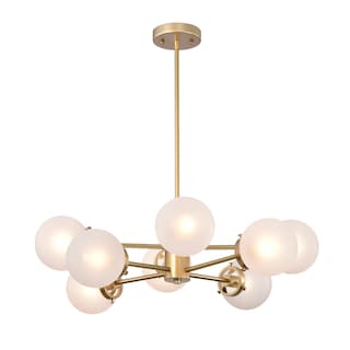 Rion 27 Inch Opague Orb Glass Chandelier 8 Light - N/A