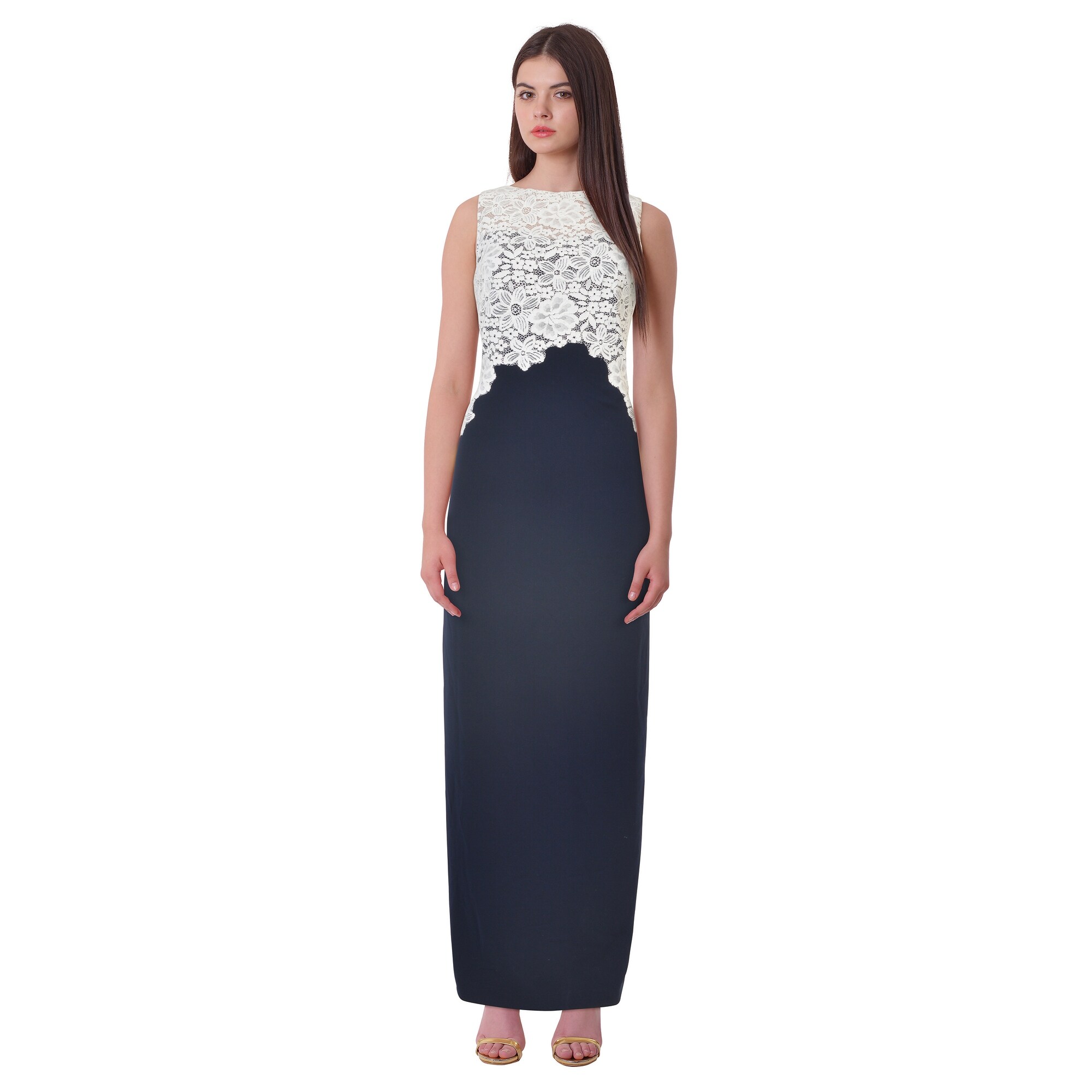 ralph lauren navy evening gown