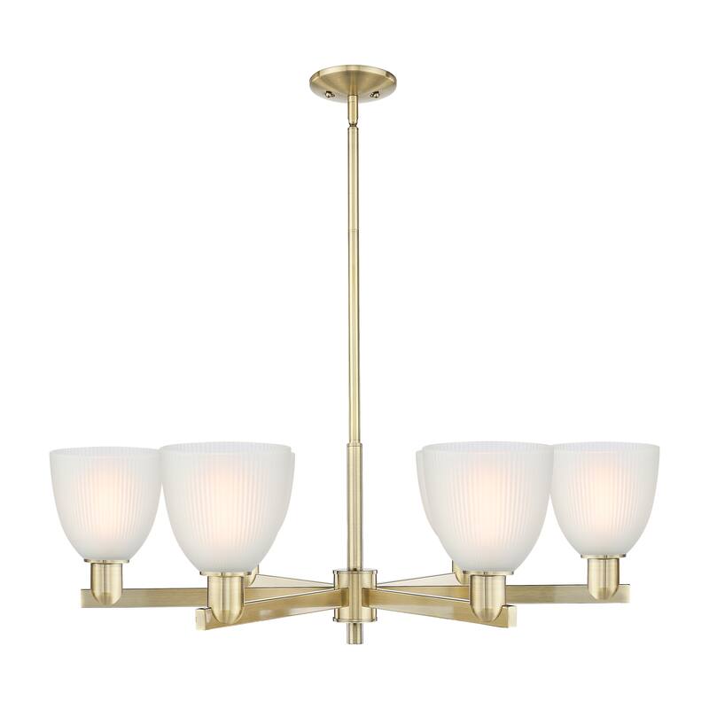Innovations Lighting Endless Possibilities Arcadia - Castile - 6 Light 36" Stem Hung Chandelier - Antique Brass/White