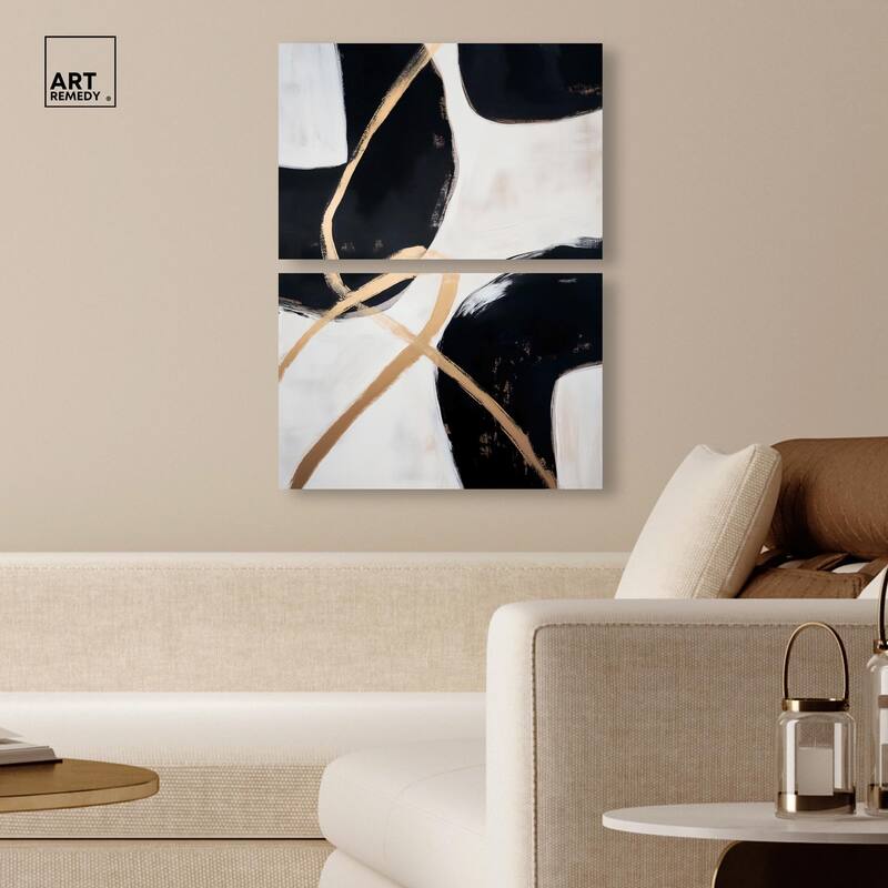 Rhythm of Contrast Canvas Set of 2 by Art Remedy, Gallery Wrapped