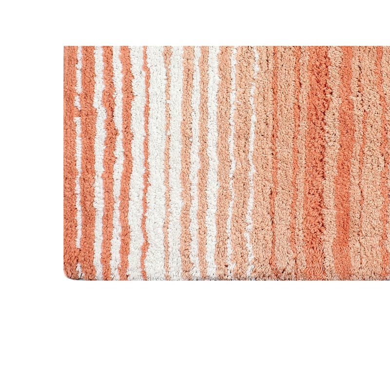 Gradiation Rug Collection 100% Cotton Non-Slip Bath Rug Set, 3 Piece Machine Washable- Bathroom Rug, Bath Rug, U Shaped Contour