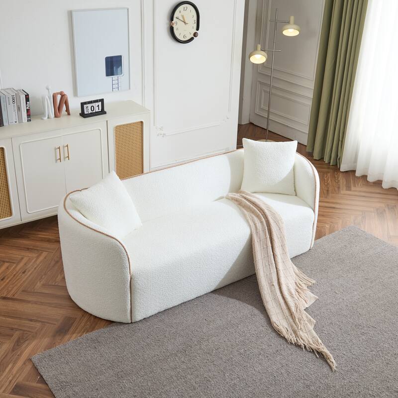 82" Fabric 3-Seater Sofa with Plush Cushions & 2 Pillows (900lb)