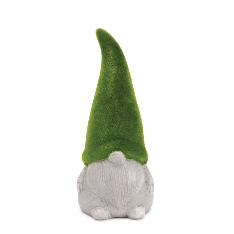 Mossy Gnome Figurines - 10" - Green and Gray - Set of 2