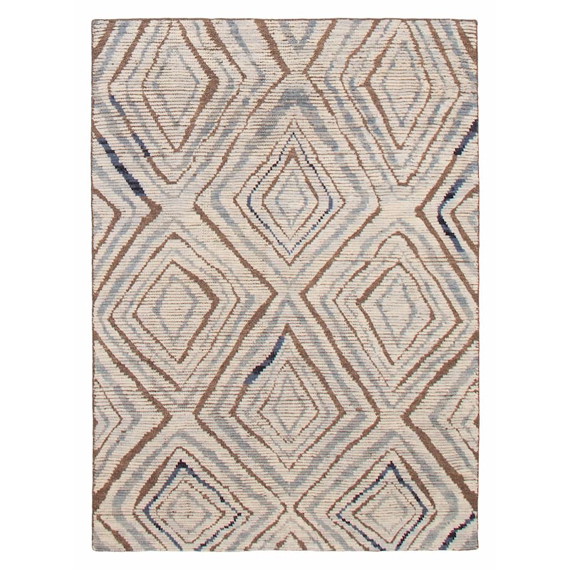 ECARPETGALLERY Hand-knotted Tangier Light Grey Wool Rug - 5'2 x 7'5 - Light Grey - 5'2 x 7'5
