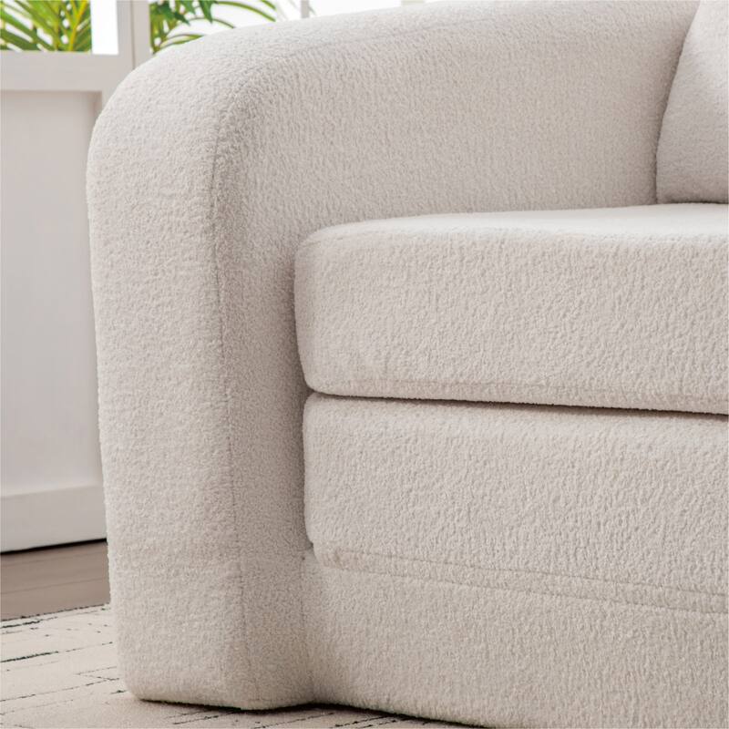 71.2"W 2-in-1 Foldable Pull Out Loveseat Sofa Bed Equipped with Armrest & Backrest Pillows