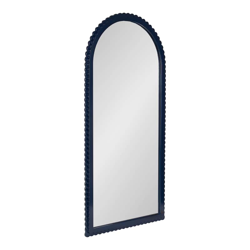 Kate and Laurel Scallia Wooden Arch Mirror - 20x42 - Navy Blue