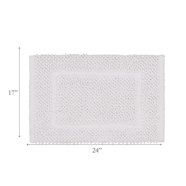 dimension image slide 19 of 30, Sophie Border Ultra-plush Chenille Non-Slip Cotton Bath Mat