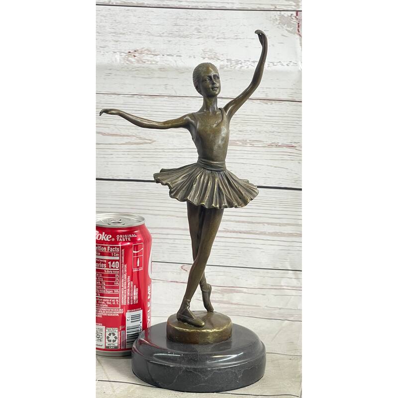 Fourth Position Ballet Dancer Ballerina Bronze Sculpture Statue On Marble Base
