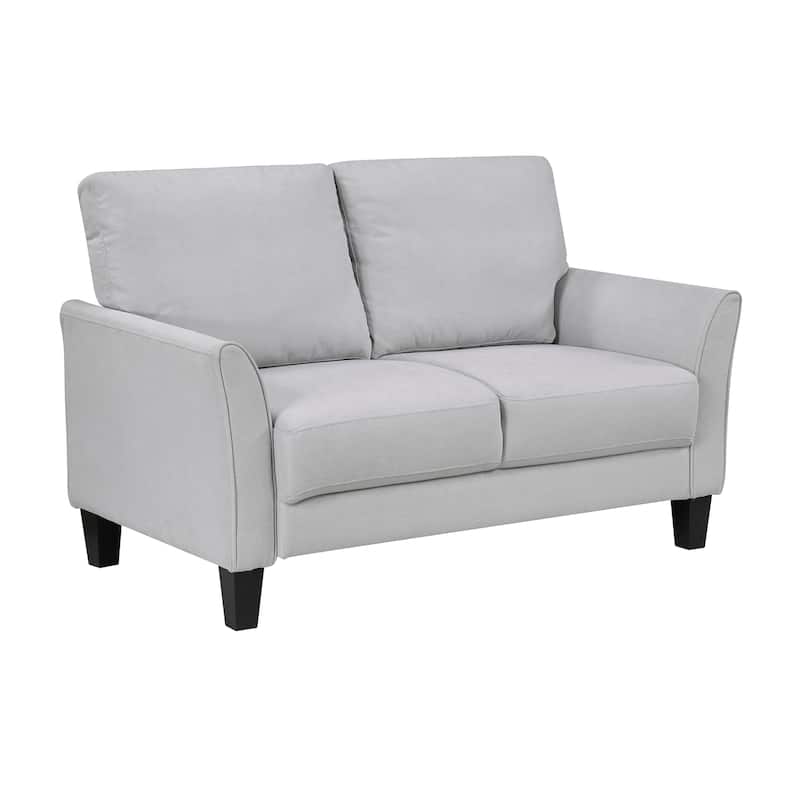 Felix 56" Textured Living Room Loveseat - Wood Finish Exposed Feet - Gray (Textured)