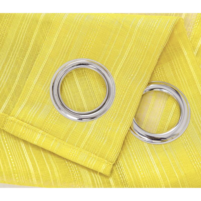 Erica Striped Doily Single Grommet Curtain Panel - (1x) 54 x 90 in. - (1x) 54 x 90 in.