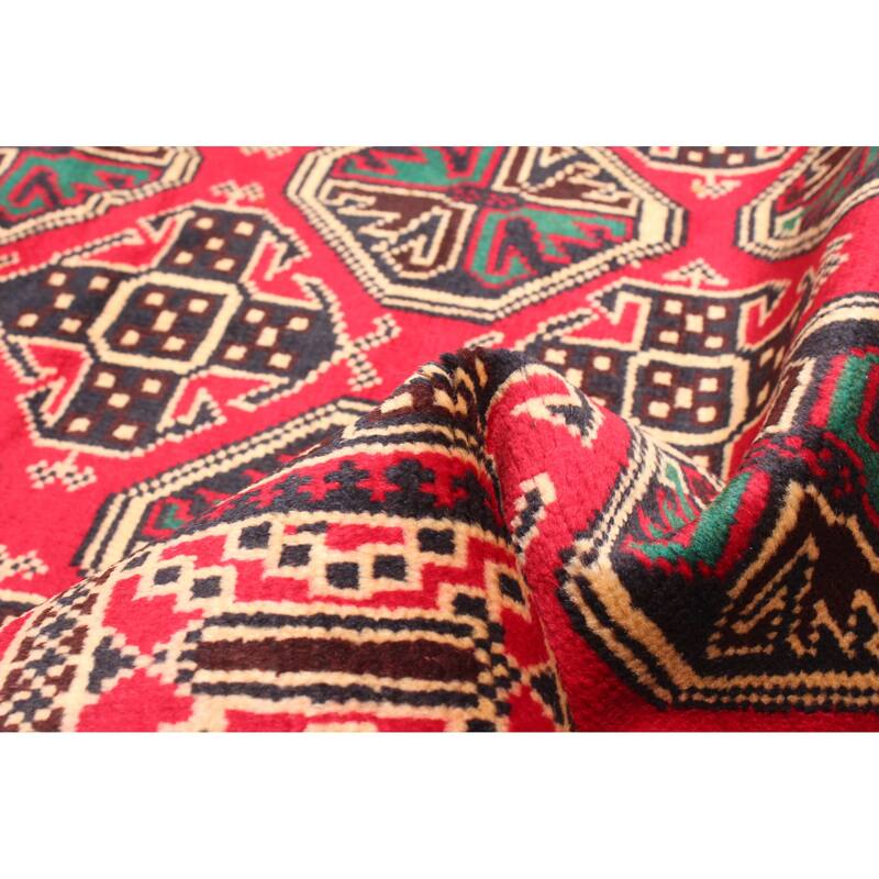 ECARPETGALLERY Hand-knotted Teimani Red Wool Rug - 2'8 x 4'9